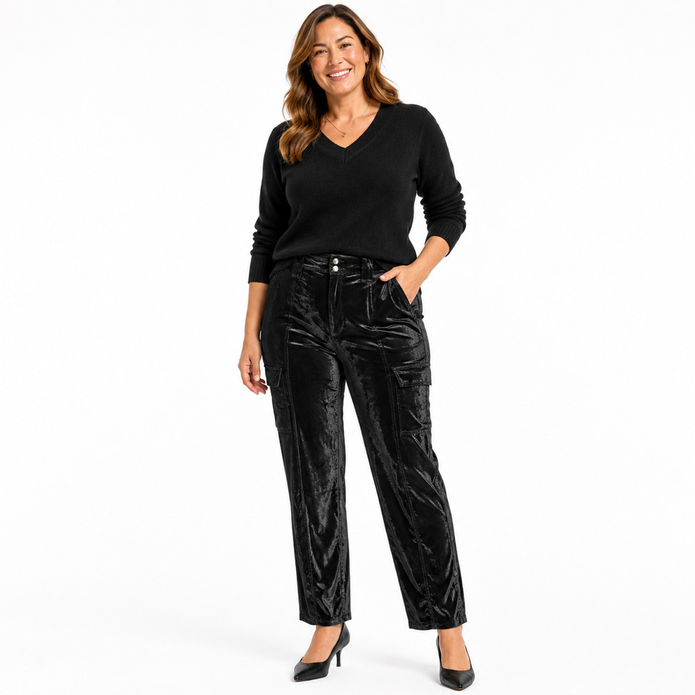 White House Black Market The Straight Ankle Velvet Cargo Pants Romantic sz 12